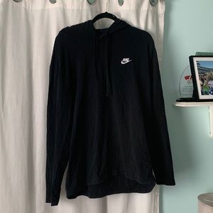Mens Black Nike hooded shirt